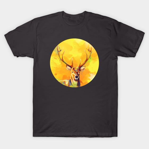 Forest King - Elk Painting T-Shirt by Flo Art Studio